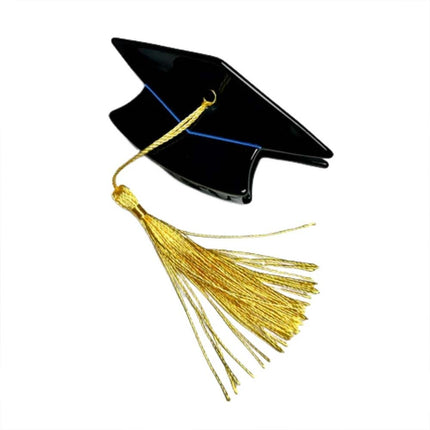 2Pcs Mini Graduation Cap Hair Claw, Tassel Hair Clip for Black Gown Party Decor