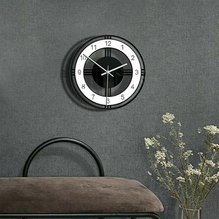 Nordic Silent Acrylic Wall Clock Transparent Home Living Room Decor