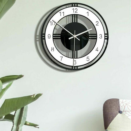 Nordic Silent Acrylic Wall Clock Transparent Home Living Room Decor