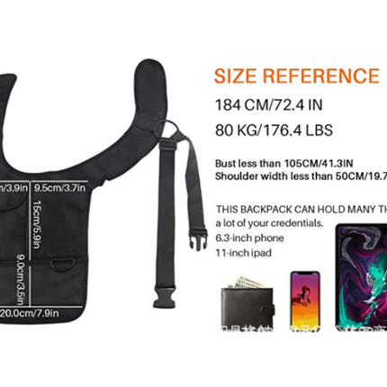 Anti-Pry Hidden Underarm Organizer Bag – Leather Case for Tablet, Cards, Men & Women