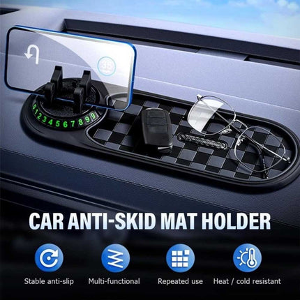Universal Rotating Phone Holder & Dashboard Pad - Non-Slip Car Mount for GPS Navigation