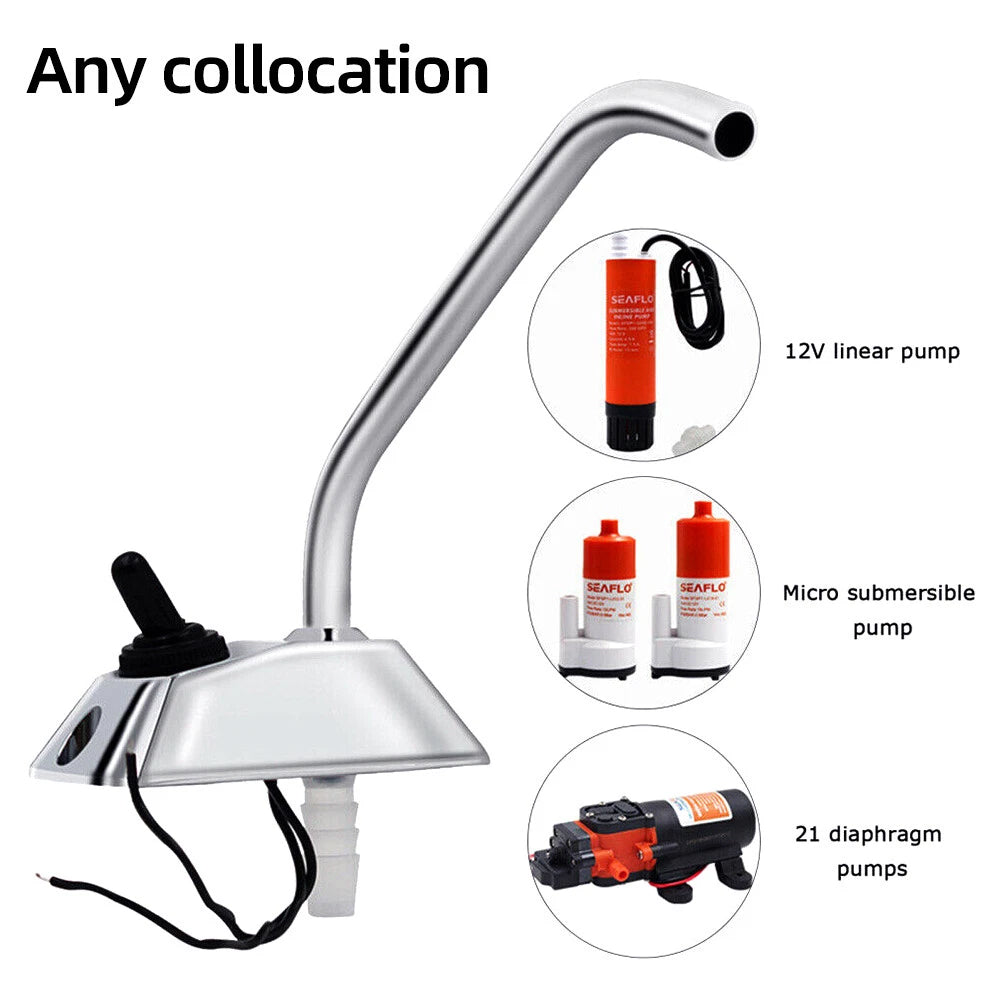 12V DC Electric Water Pump with Faucet & Switch | Automatic Pressure Pump for RV, Boat, Caravan, Motorhome Sink