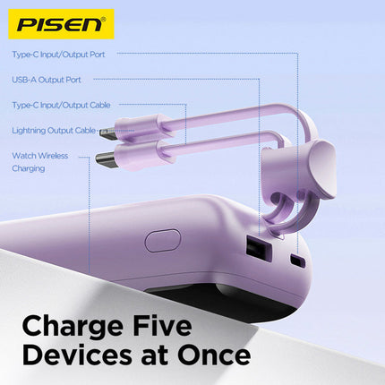 CCC-Certified PD 22.5W Fast Charging 10000mAh Power Bank with Built-in Cable