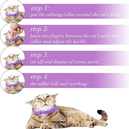 Calming Collar for Cats 3 Pack, Natural Lavender & Pheromone