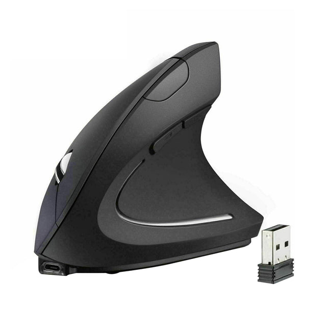 2.4GHz Vertical Wireless Mouse 1600DPI Rechargeable USB Optical Right Hand
