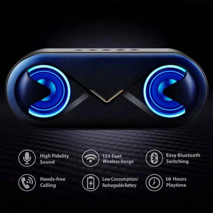 High Bass Ultra Loud Portable Bluetooth Speaker for Outdoor - Black