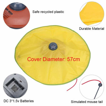 Electronic Interactive Rotating Undercover Mouse Cat Toy with Meow & Puzzle