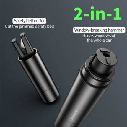 Baseus 2-in-1 Emergency Escape Tool: Car Safety Hammer & Seat Belt Cutter for Life Saving, Break Glass in Emergencies