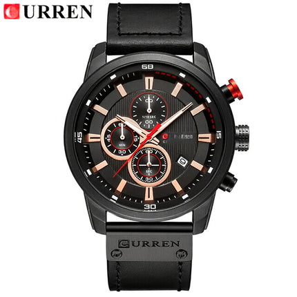 Men's Waterproof Quartz Watch Multifunction Sports Casual Wristwatch