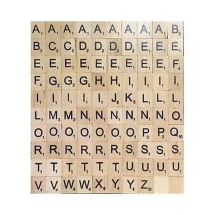 100 Wooden Tiles Black Letters & Numbers for Crafts