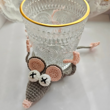 Handmade Crochet 3D Animal Coaster Cute Knitted Mug Rug Round Drink Mat