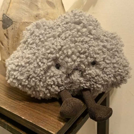 Grey Storm Small Dark Cloud Pillow Plush - Soft Cuddly Stuffed Toy