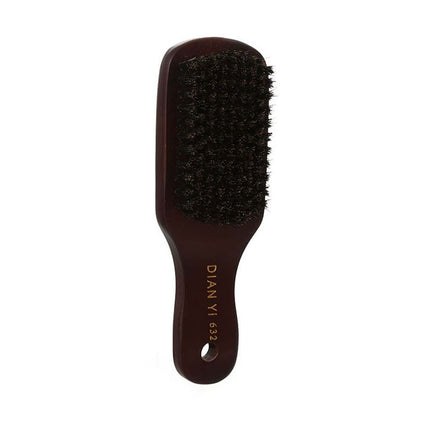 Natural Bristle Paddle Brush – Anti-Static, Scalp Massage, Dark Wood