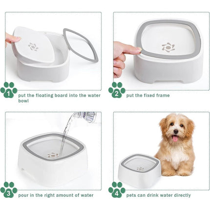 1.5L Non Spill Dog Water Bowl, Splash Proof & Anti Slip for Car or Home