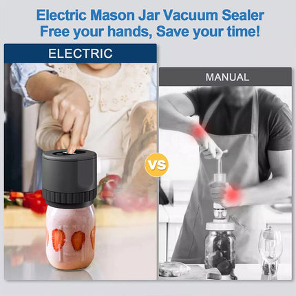 Electric Automatic Mason Jar Vacuum Sealer Kit with Lids