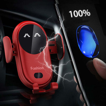Smart Sensor Wireless Car Charger, 15W Fast Charging, Auto Clamping Air Vent Mount for iPhone & Android (Model S11)