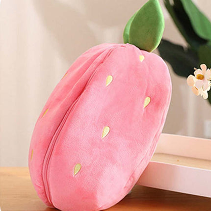 Strawberry Rabbit Plush Toy, Cute Soft Bunny Stuffed Animal Hide-and-Seek Doll Gift