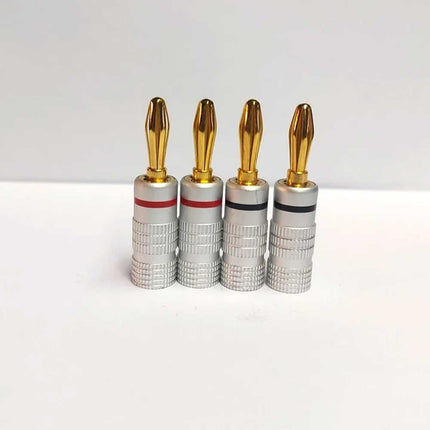8Pcs 24K Gold Plated Banana Plugs HiFi Pro Quality Red & Black