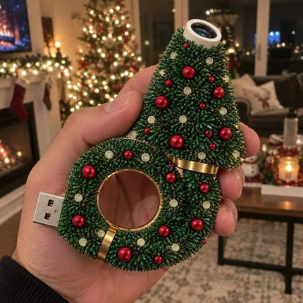 Santa Christmas Tree Projection Light USB Holiday Night Lamp Decoration