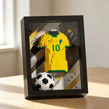 3D Football Shirt Brick Display with Art Frame - Wall/Desk Fan Gift
