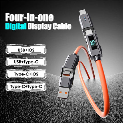 4-in-1 USB-C PD 100W Fast Charging Cable for iPhone & Android