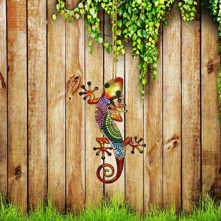 4X Colorful Gecko Wall Art – Lizard Fence Garden Decor