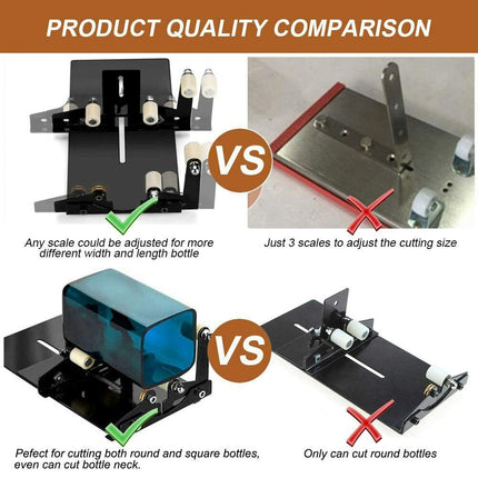 Adjustable Glass Bottle Cutter Kit with 5 Wheels Round Cutting Tool