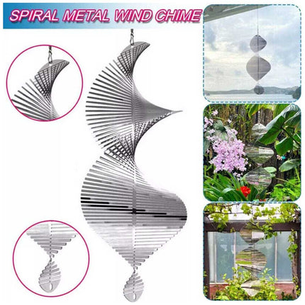 Helix 3D Metal Wind Spinner Hanging Ornament for Outdoor Yard & Garden
