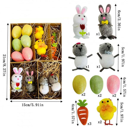 Easter Carrot Egg Bunny Chick Decor Set | Plastic & Felt Party Supplies