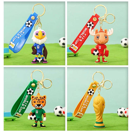 4 Pcs 2026 World Cup Mascot Pendant Football Keychain Set