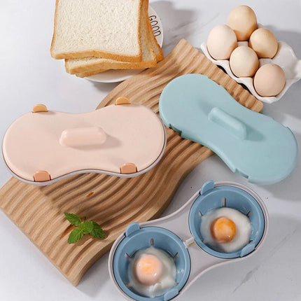 Microwave Double Cup Egg Poacher Steamer Cooker for Perfect Poached Eggs