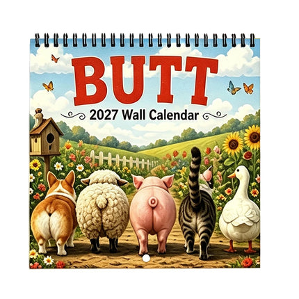 2027 Funny Animal Butts Wall Calendar Humorous Hanging Gift