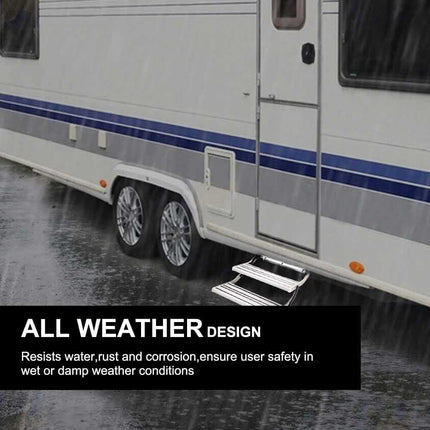 12V Electric Retractable Step for Caravan & RV - Aluminum Drop-Down Entry Step