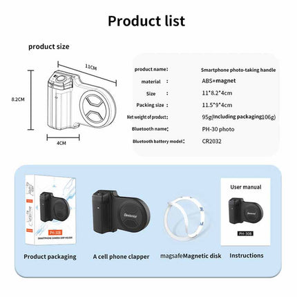 360° Magnetic Phone Grip Selfie Remote Universal Camera Bracket Holder
