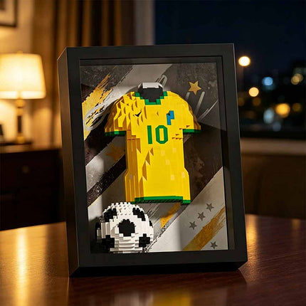 3D Football Shirt Brick Display with Art Frame - Wall/Desk Fan Gift