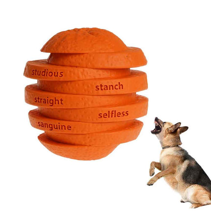 Indestructible Dog Chew Toy, Treat Dispenser & Interactive Pet Toy, Orange 10cm