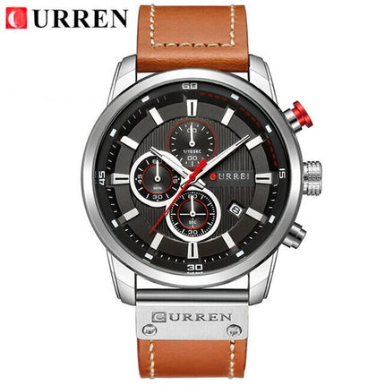 Men's Waterproof Quartz Watch Multifunction Sports Casual Wristwatch