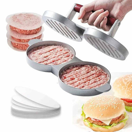 Double Burger Press Non Stick Aluminium Beef Patty Maker for BBQ