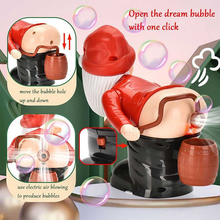 Christmas Snowman Bubble Machine for Kids with Music & Lights