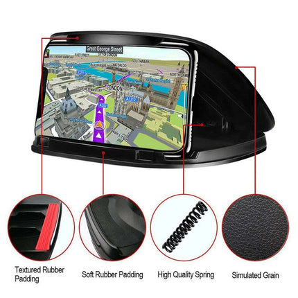 Universal Car Phone Holder [3-6 Inch] - Anti-Slip Dash Mount for GPS & Easy One-Hand Use