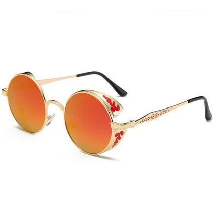 Steampunk Polarized Sunglasses UV400 Retro Round Driving Glasses for Men Women