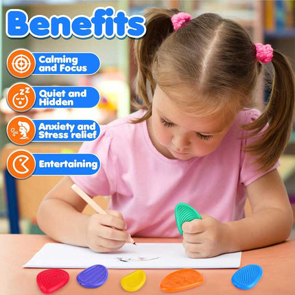6PCS Soft Sensory Worry Stone Fidget Toy for Stress Relief & Calming