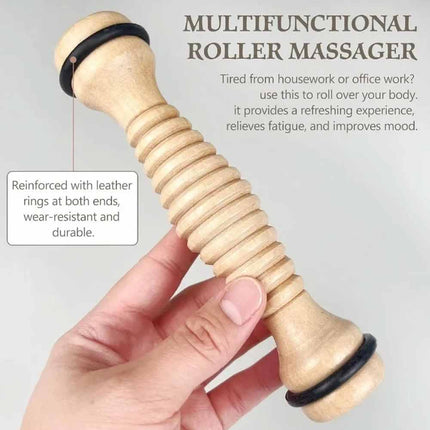 Wooden Foot Roller Massager Reflexology Relax Stress Relief Tool