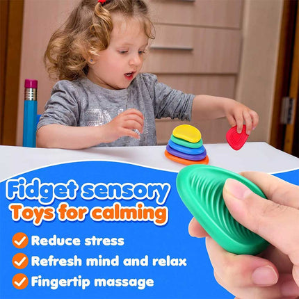 6PCS Soft Sensory Worry Stone Fidget Toy for Stress Relief & Calming