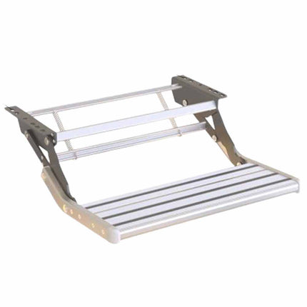 Retractable Aluminum RV Step with Integrated LED Light - Pull-Out Folding Design for Caravans, Campers & Trailers