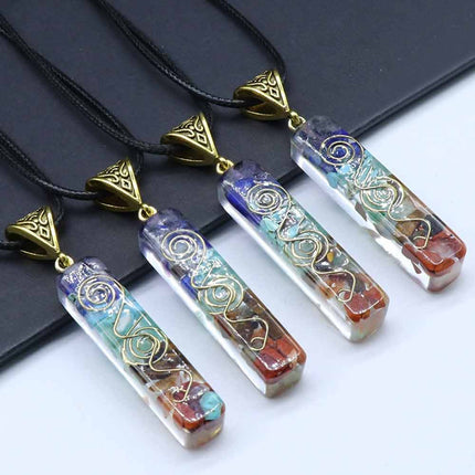 7 Chakra Healing Crystal Necklace Energy Pendant for Yoga Meditation