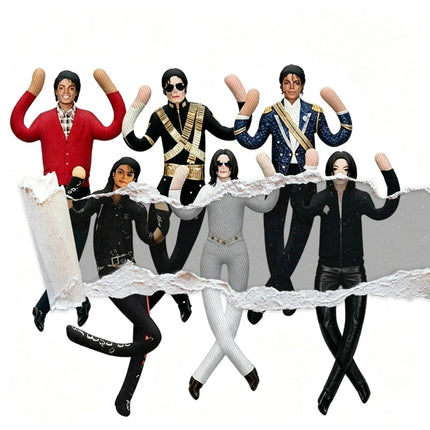 6Pcs 28cm Michael Jackson Plush Figure Doll Abstract Joint Mobility Toy