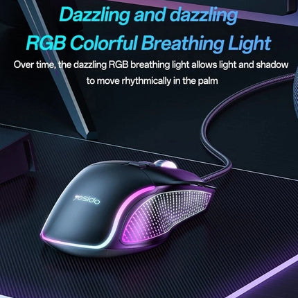 Wired RGB Gaming Mouse | 7200 DPI, 6 Programmable Buttons, Optical Sensor for PC/Laptop