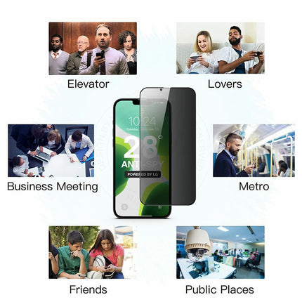 Privacy Tempered Glass Screen Protector for iPhone 16/15/14/13/12/11 Pro Max/XR