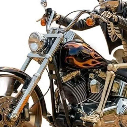Motorcycle Wind Spinner – 2D Flat Biker Windmill Stake, Rotating Wheels for Yard Garden